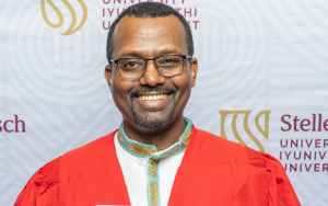 Prof Ashenafi Fanta photographed at his inaugural lecture at the Bellville Park campus