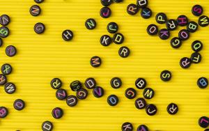 letters on a yellow board