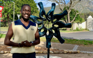 Kondwani Ngulube, an international student from Zambia enjoying the sights of Stellenbosch
