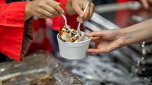 A serving of food at the international food evening