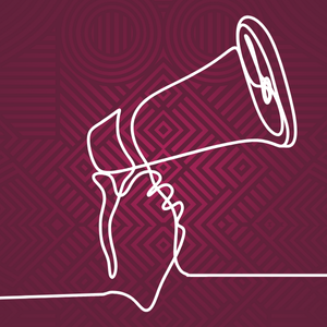 line drawing of a megaphone