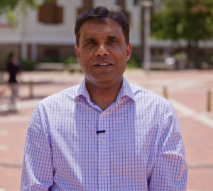 This is a photo of Prof Deresh Ramjugernath standing on the Rooiplein