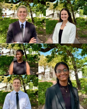 Collage of the five student leaders elected to the Student Court