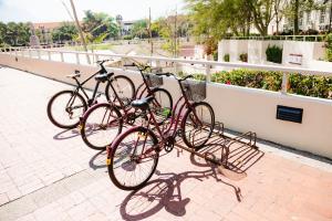 Matie bikes parked on rooi plain