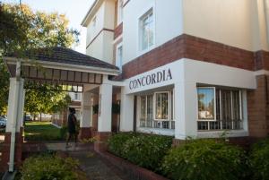 photo of the front entrance of Concordia residence 