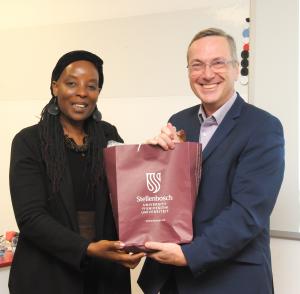 Prof Sibu Moyo with the rector of Warwick university 