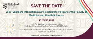 Save the Date Banner - Celebrating 70 years of FMHS with Tygerberg International