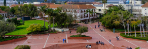 A view of the Red Square on the Stellenbosch campus