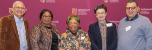 Prof Nico Koopman, Dr Zethu Mkhize, poet Diana Ferrus, Prof Christi van der Westhuizen and Dr Leslie van Rooi at the recent Transformation Indaba.