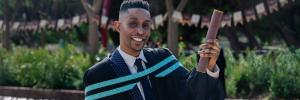 Xichavo Makhubele at his graduation ceremony.