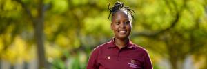 Sandra Mbatha, Coordinator in the Development and Alumni Relations Division, photographed on the Stellenbosch Campus