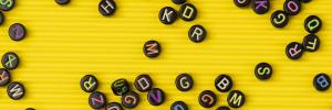 letters on a yellow board