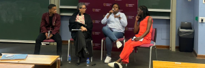 A photo of one of the panel discussions at the Student Transformation Indaba