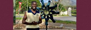 Kondwani Ngulube, an international student from Zambia enjoying the sights of Stellenbosch
