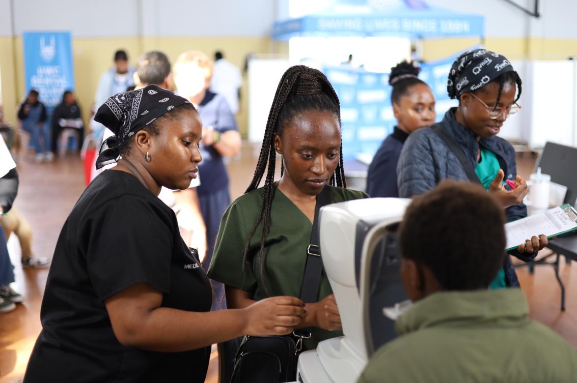 Patient getting an eye test