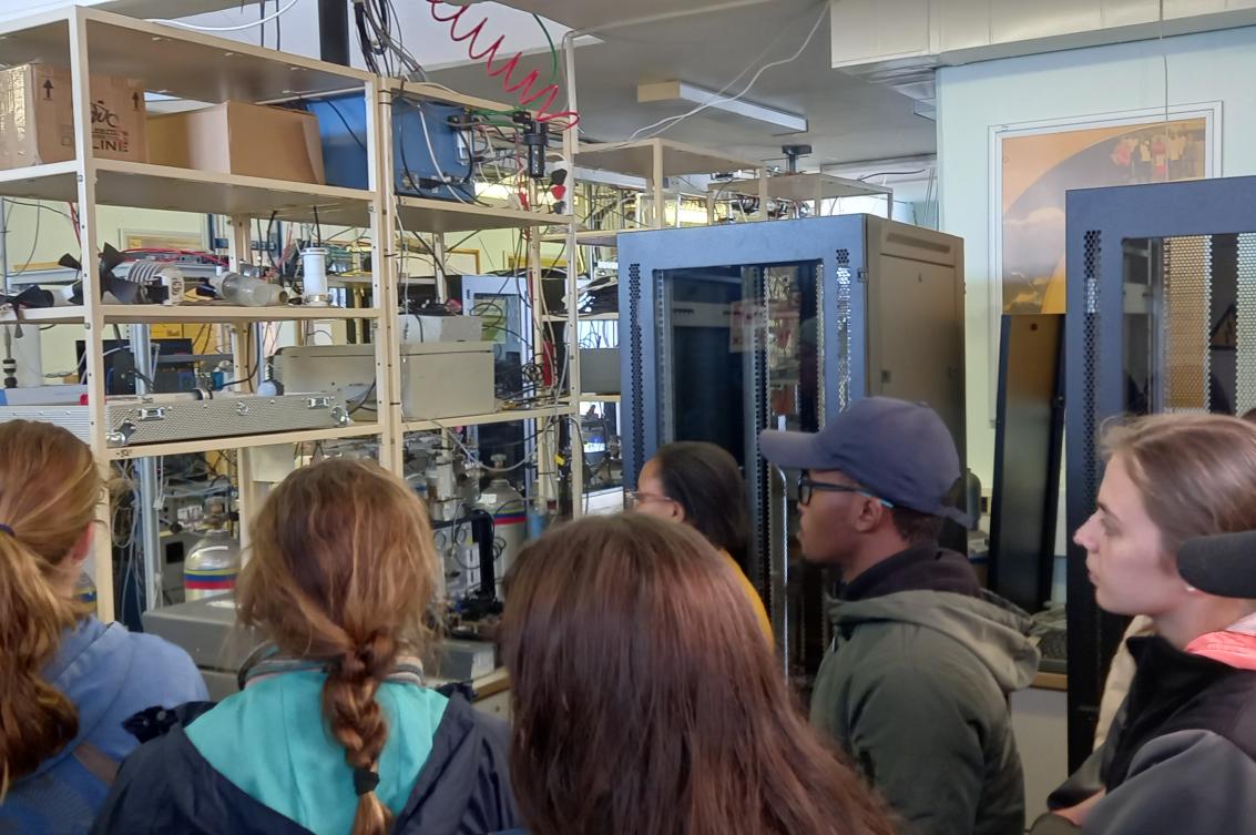 BSc Earth Science students visiting the South African Weather Buro's laboratory at Cape Point.