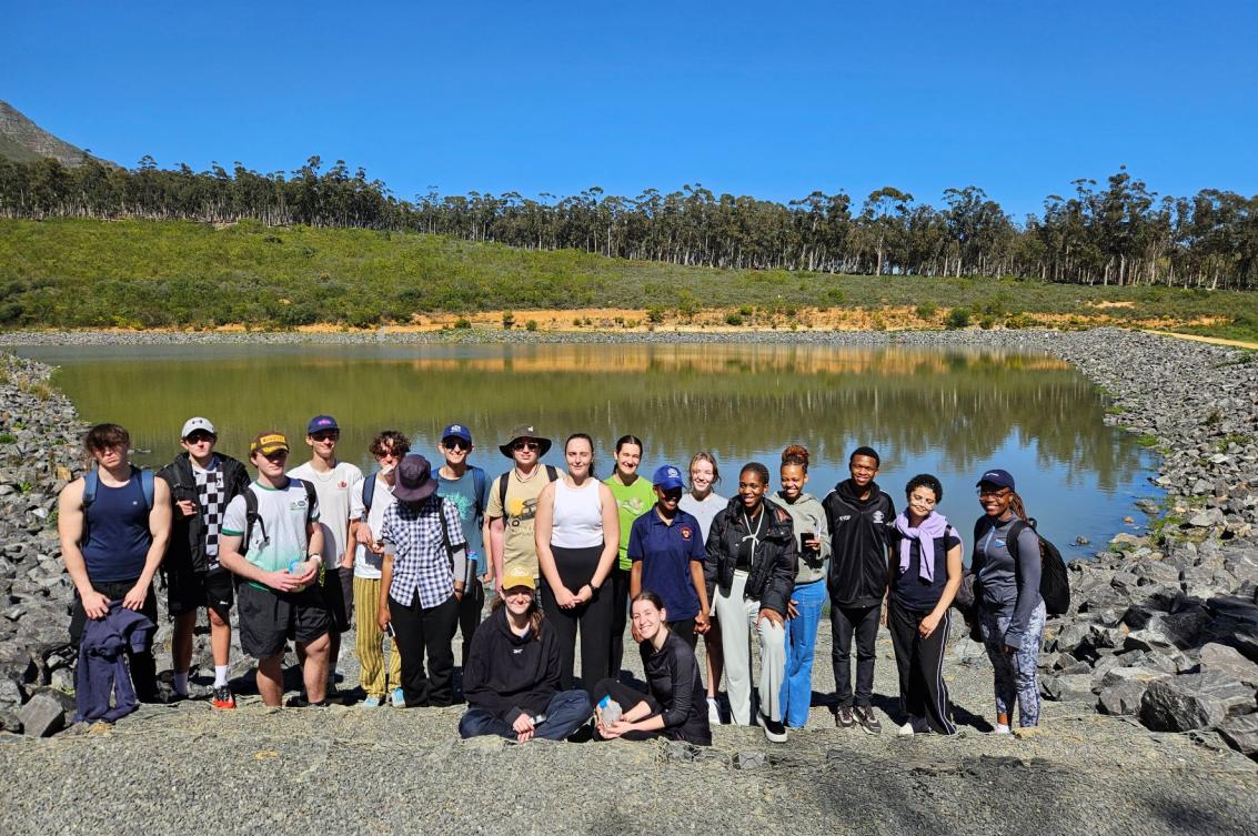 First year students in Earth Sciences doing fieldwork - measuring air quality, tracking CO2 levels and particulate matter.