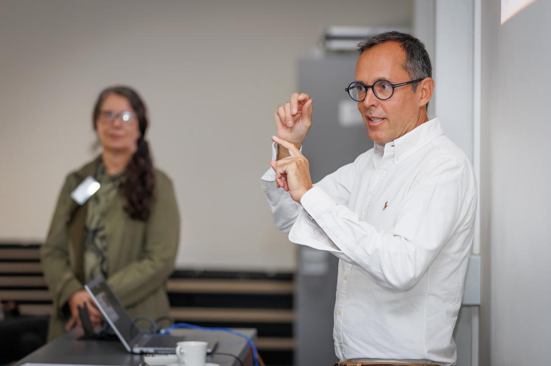 Prof Joao Cabral from Imperial College London speaking at a workshop "Nanosolutions for antimicrobial surfaces"