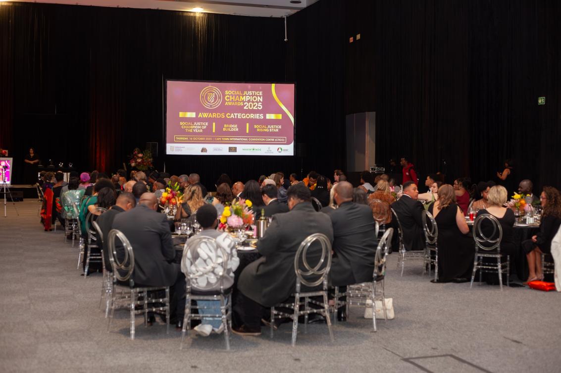 A photo of the Social Justice Champion Awards gala held in the CTICC.