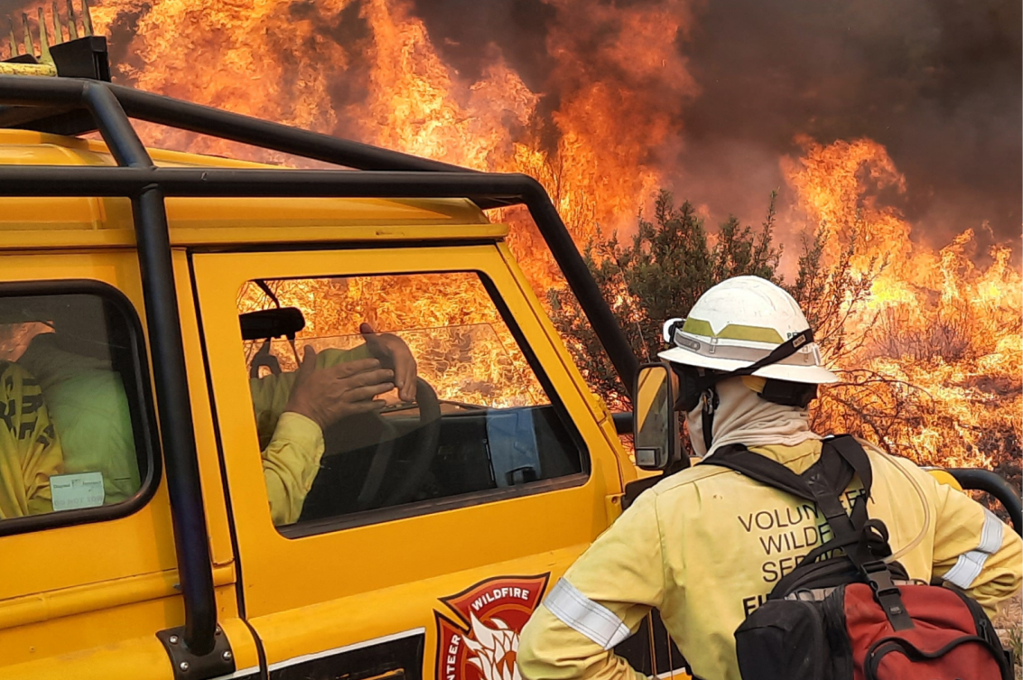 A photo of a group of dedicated volunteer firefighters at SU.