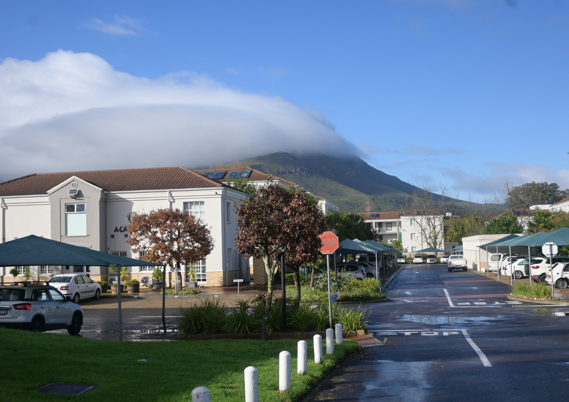 academia residence on a cloudy day 