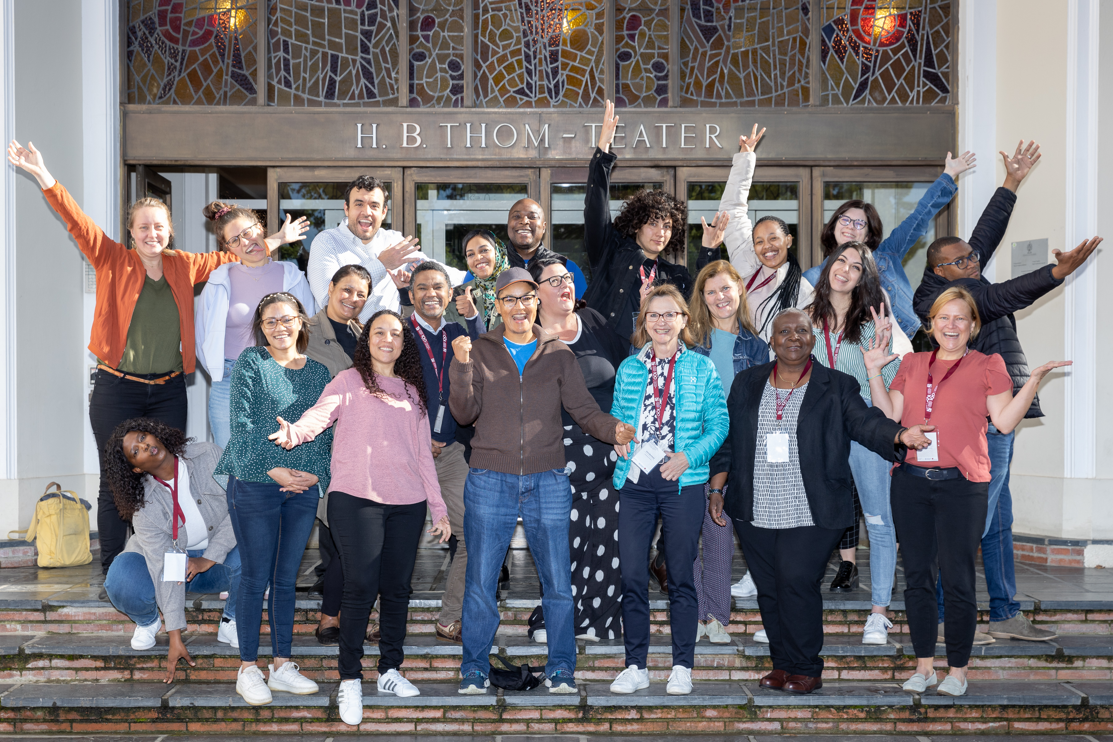 SU Staff in front of the Adam Small theater