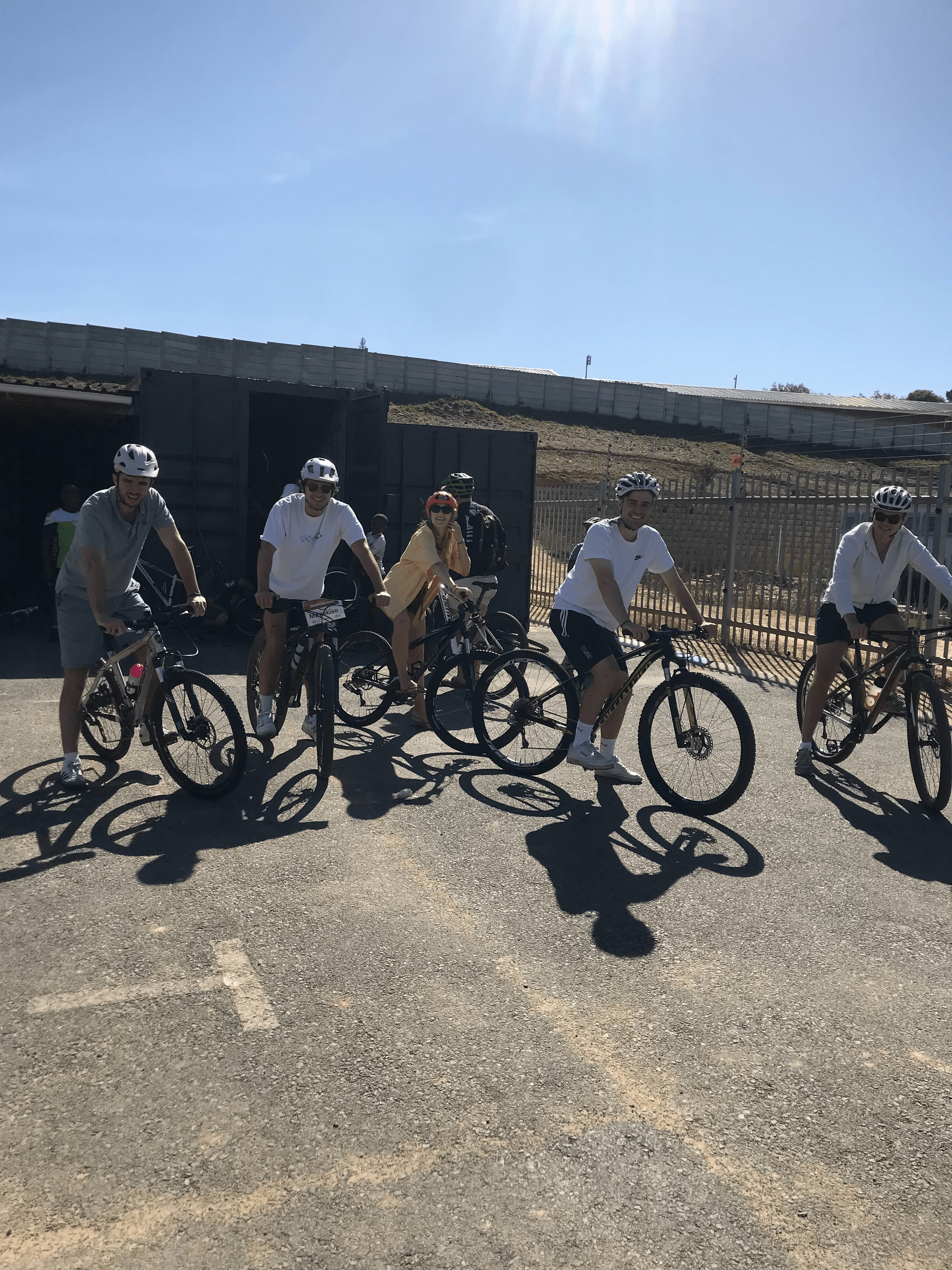 VCE Students riding bikes